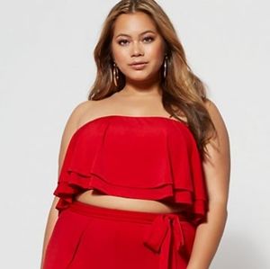NWT Off the Shoulders Red Crop Top